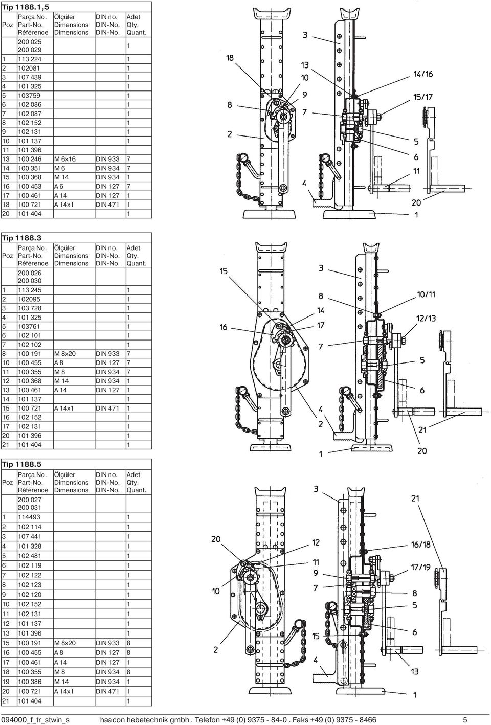 934 7 15 100 368 M 14 DIN 934 1 16 100 453 A 6 DIN 127 7 17 100 461 A 14 DIN 127 1 18 100 721 A 14x1 DIN 471 1 20 101 404 1 3 200 026 200 030 1 113 245 1 2 102095 1 3 103 728 1 4 101 325 1 5 103761 1