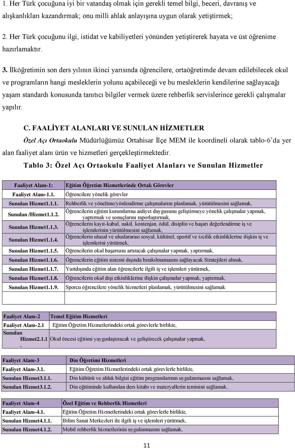 Ġlköğretimin son ders yılının ikinci yarısında öğrencilere, ortaöğretimde devam edilebilecek okul ve programların hangi mesleklerin yolunu açabileceği ve bu mesleklerin kendilerine sağlayacağı yaģam