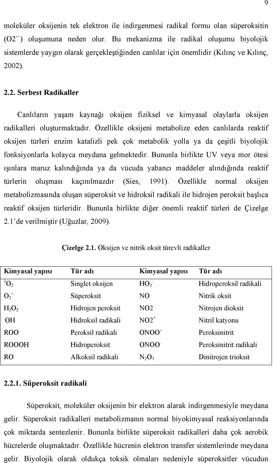 02). 2.2. Serbest Radikaller Canlıların yaşam kaynağı oksijen fiziksel ve kimyasal olaylarla oksijen radikalleri oluşturmaktadır.