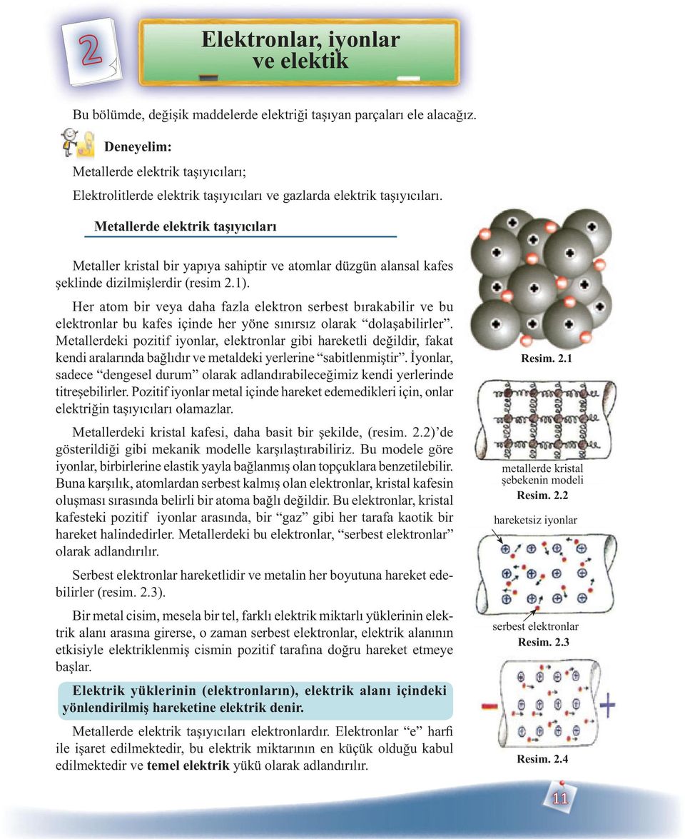 Her atom bir veya daha fazla elektron serbest brakabilir ve bu elektronlar bu kafes içinde her yöne snrsz olarak dolaabilirler.