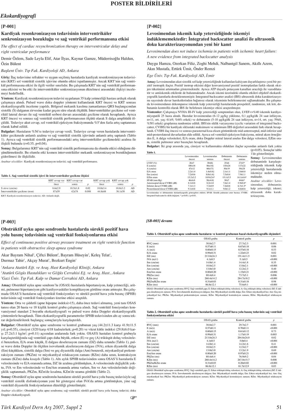 Kardiyoloji AD, Ankara Girifl: laç tedavisine refrakter ve uygun seçilmifl hastalarda kardiyak resenkronizasyon tedavisinin (KRT) sol ventrikül sistolik ifllevine olumlu etkisi ispatlanm flt r.