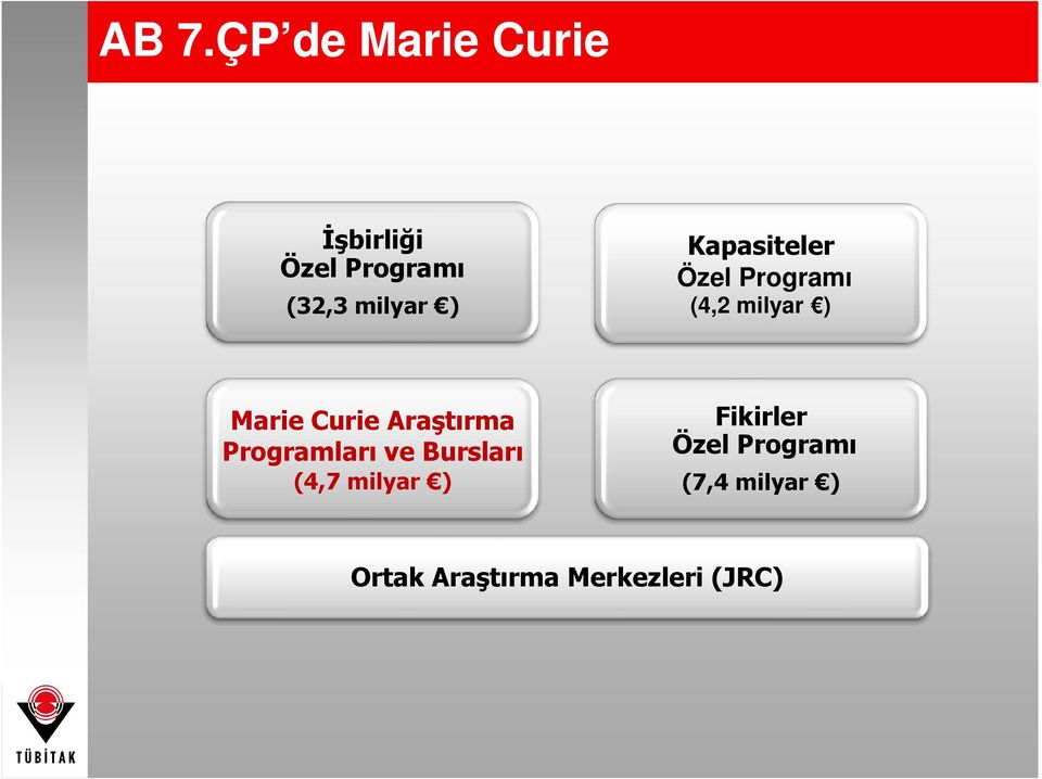 Curie Araştırma Programları ve Bursları (4,7 milyar )