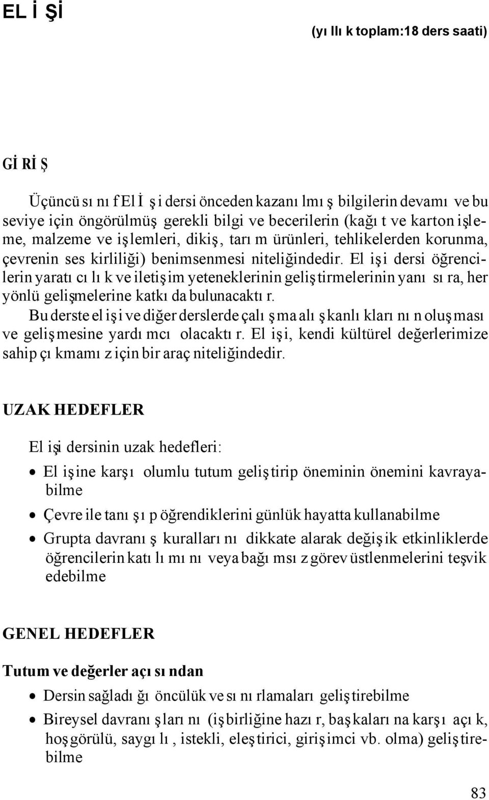 El işi dersi öğrencilerin yaratıcılık ve iletişim yeteneklerinin geliştirmelerinin yanı sıra, her yönlü gelişmelerine katkıda bulunacaktır.