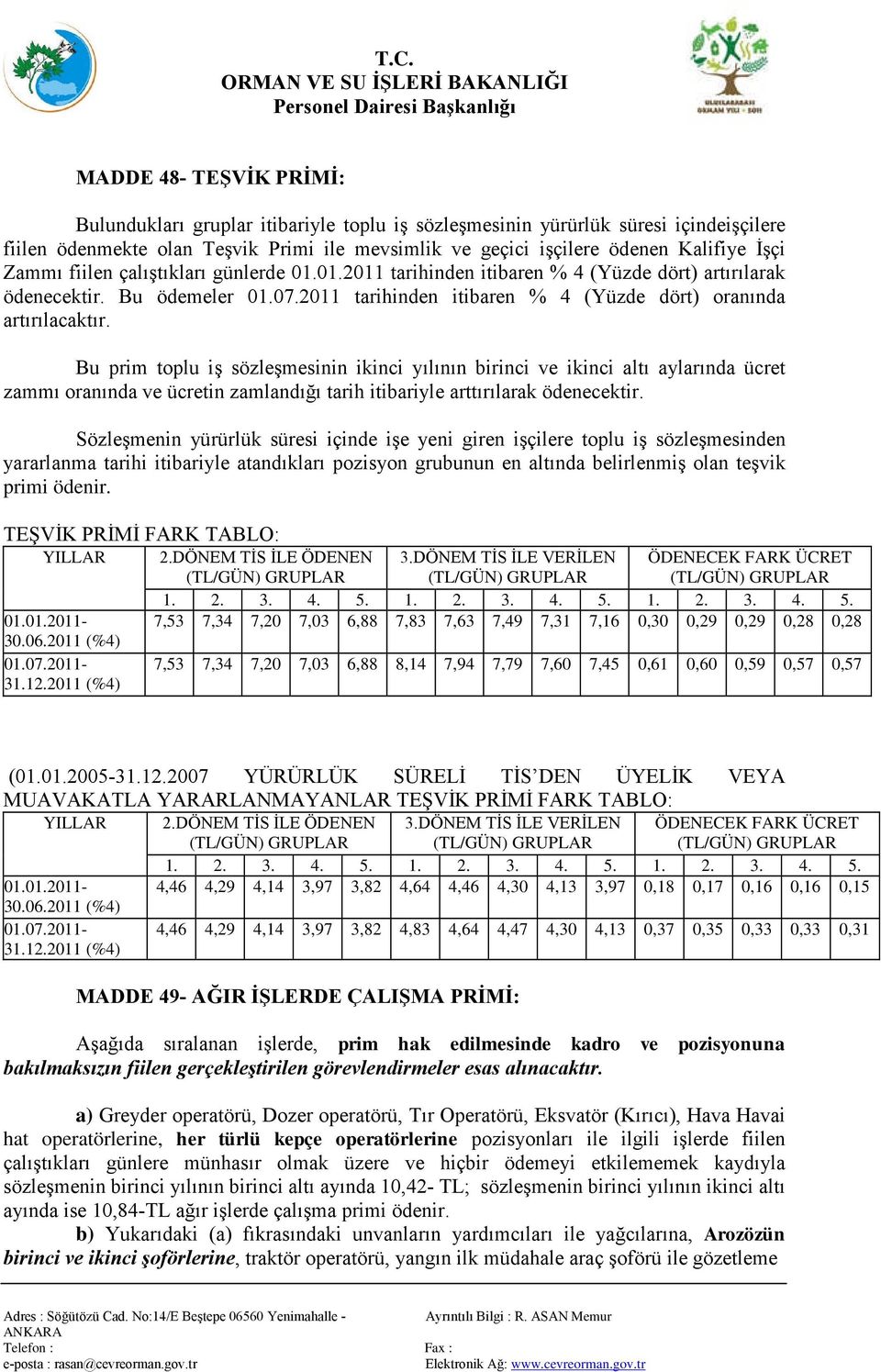 Bu prim toplu iş sözleşmesinin ikinci yılının birinci ve ikinci altı aylarında ücret zammı oranında ve ücretin zamlandığı tarih itibariyle arttırılarak ödenecektir.