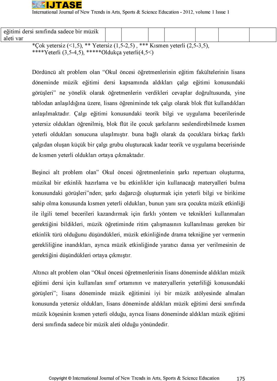 cevaplar doğrultusunda, yine tablodan anlaşıldığına üzere, lisans öğreniminde tek çalgı olarak blok flüt kullandıkları anlaşılmaktadır.