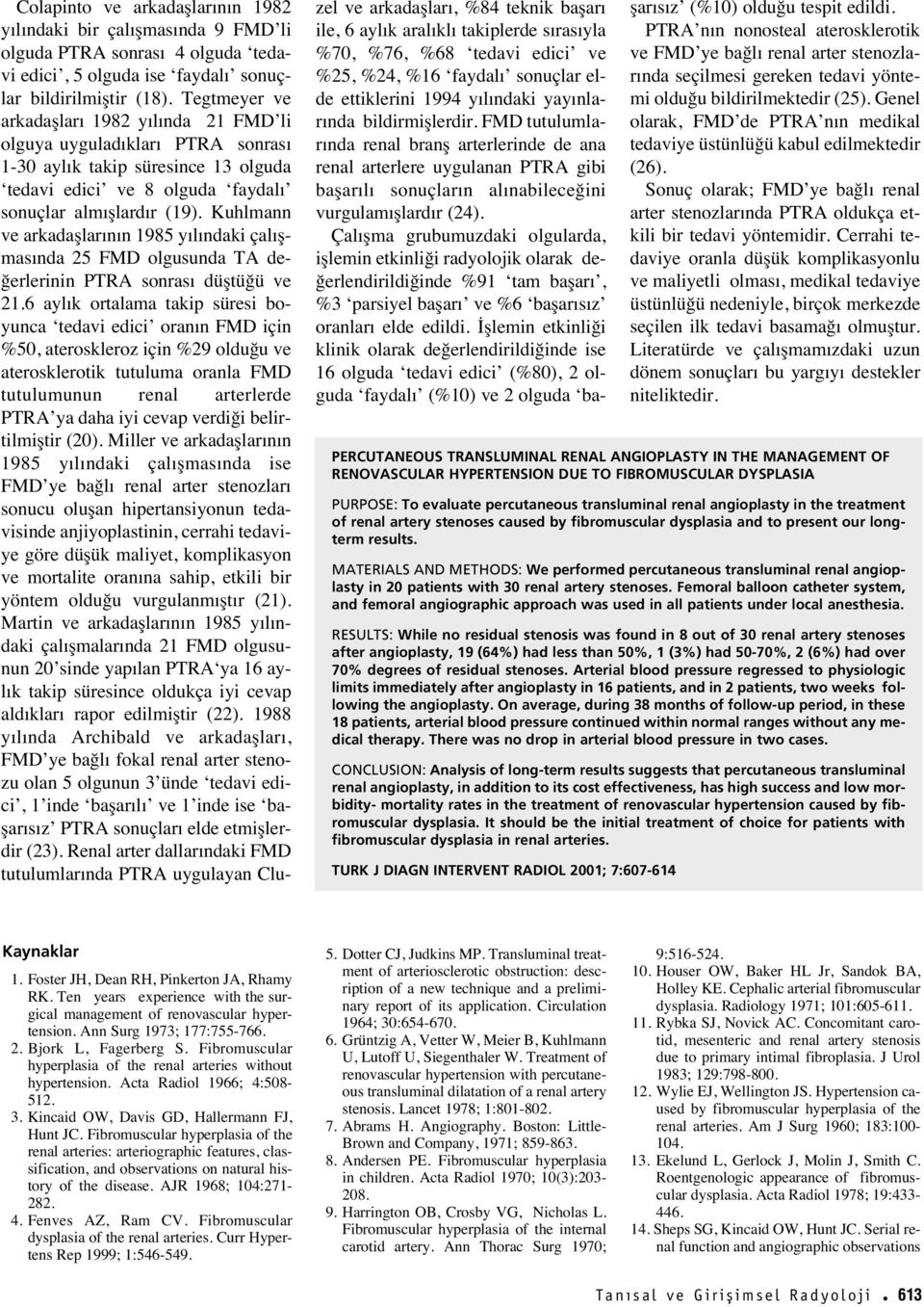 MATERIALS AND METHODS: We performed percutaneous transluminal renal angioplasty in 20 patients with 30 renal artery stenoses.