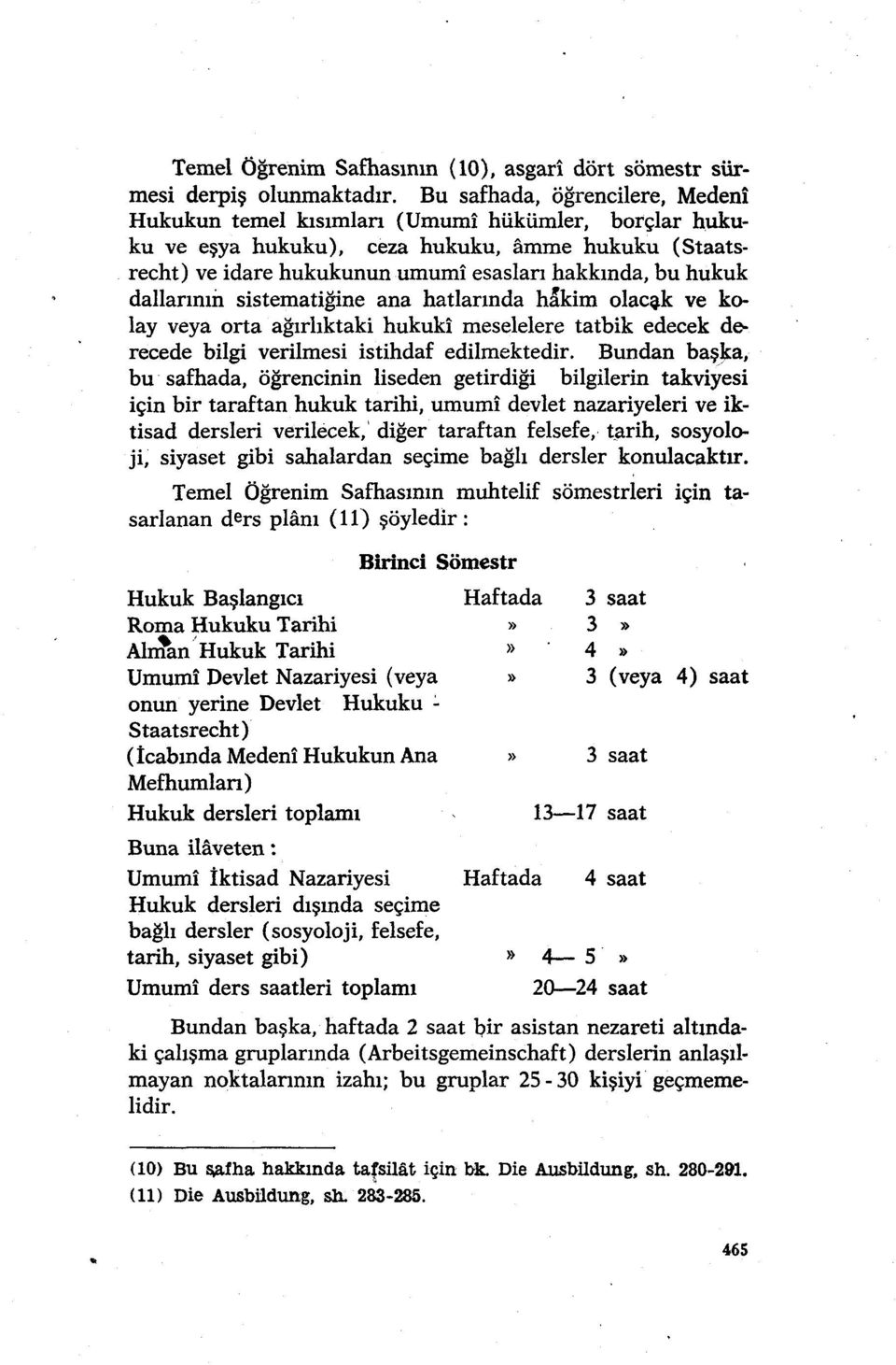 dallarının sistematiğine ana hatlarında hakim olacak ve kolay veya orta ağırlıktaki hukukî meselelere tatbik edecek derecede bilgi verilmesi istihdaf edilmektedir.