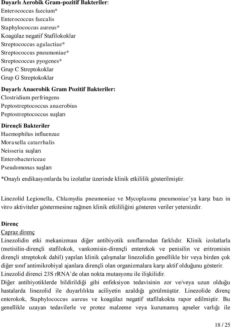 Bakteriler Haemophilus influenzae Moraxella catarrhalis Neisseria suşları Enterobactericeae Pseudomonas suşları *Onaylı endikasyonlarda bu izolatlar üzerinde klinik etkililik gösterilmiştir.