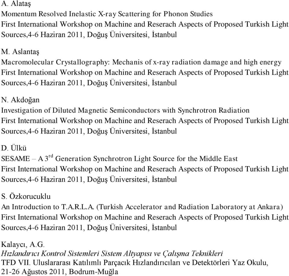 Akdoğan Investigation of Diluted Magnetic Semiconductors with Synchrotron Radiation D.