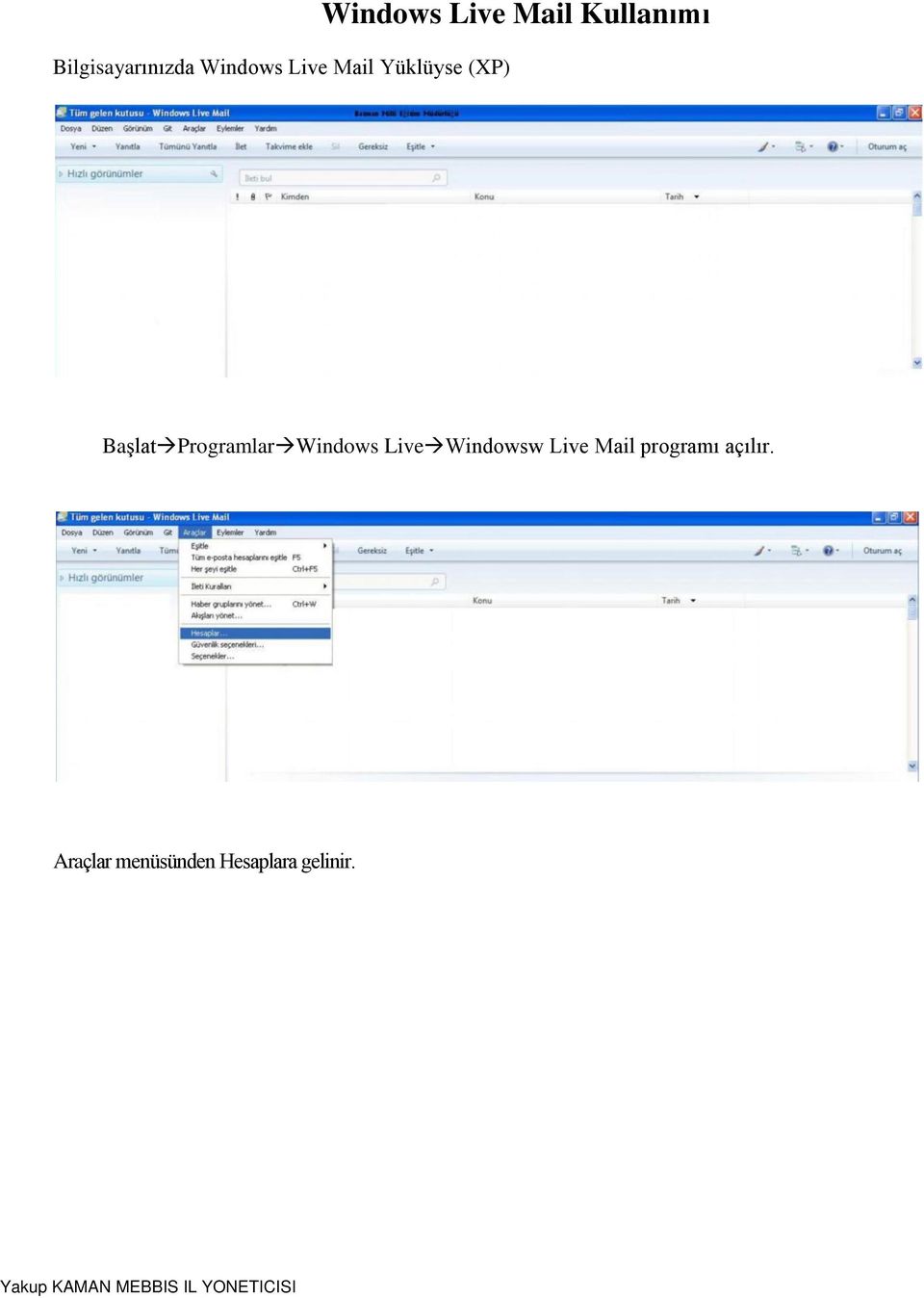 Programlar Windows Live Windowsw Live Mail