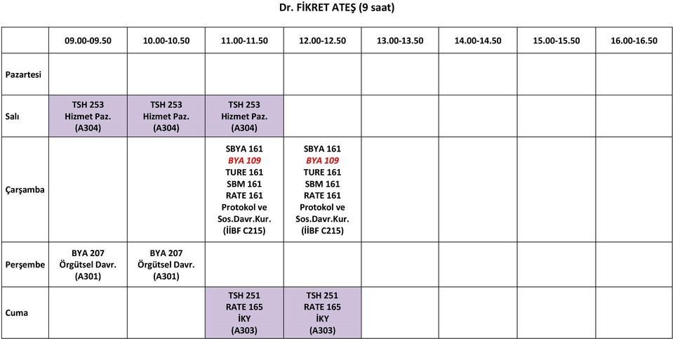 SBYA 161 BYA 109 TURE 161 SBM 161 RATE 161 Protokol ve Sos.Davr.Kur.