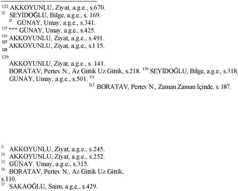 130 SEYİDOĞLU, Bilge, a.g.e., s.318. 131 GUNAY, Umay, a.g.e., s.501. lj2 BORATAV, Pertev N., Zaman Zaman İçinde, s. 187. 33 AKKOYUNLU, Ziyat, a.g.e., s.245.