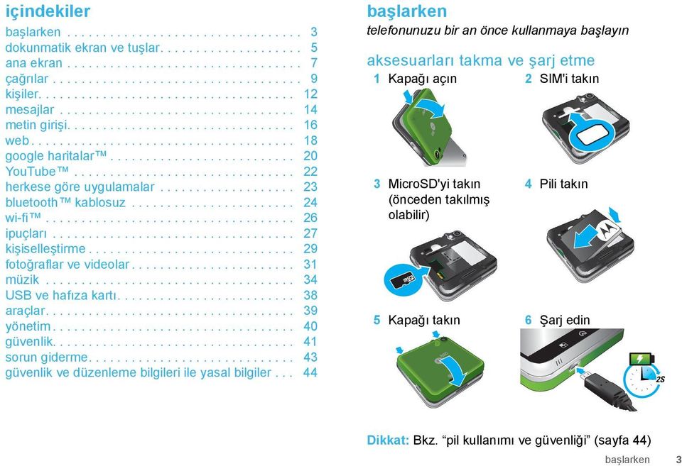 ......................... 20 YouTube............................... 22 herkese göre uygulamalar................... 23 bluetooth kablosuz....................... 24 wi-fi................................... 26 ipuçları.