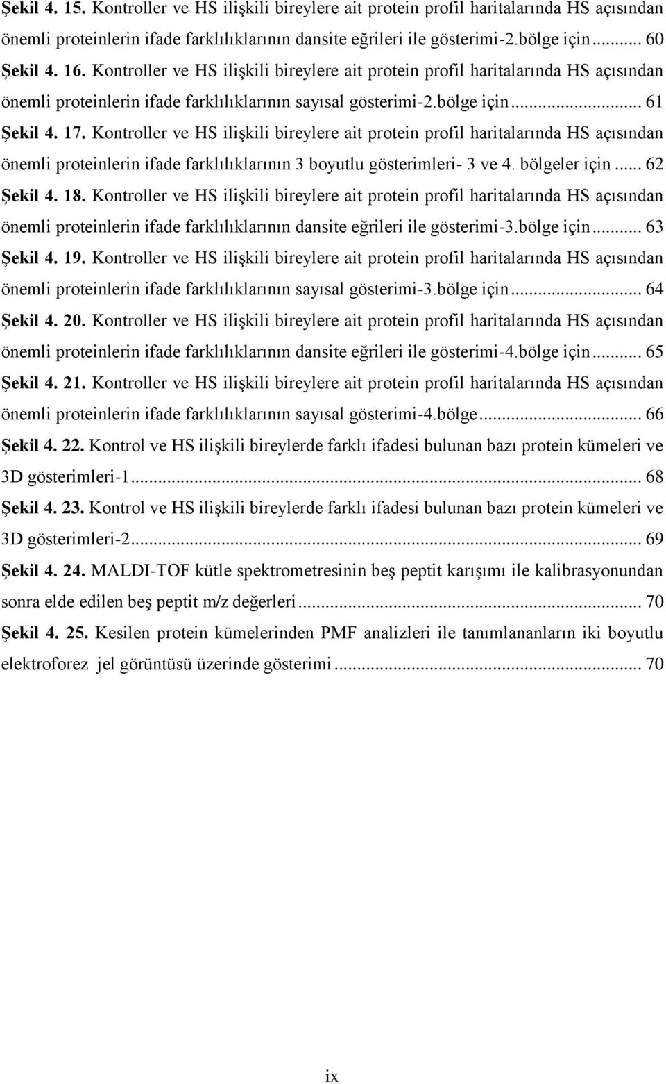 Kontroller ve HS iliģkili bireylere ait protein profil haritalarında HS açısından önemli proteinlerin ifade farklılıklarının 3 boyutlu gösterimleri- 3 ve 4. bölgeler için... 62 Şekil 4. 18.