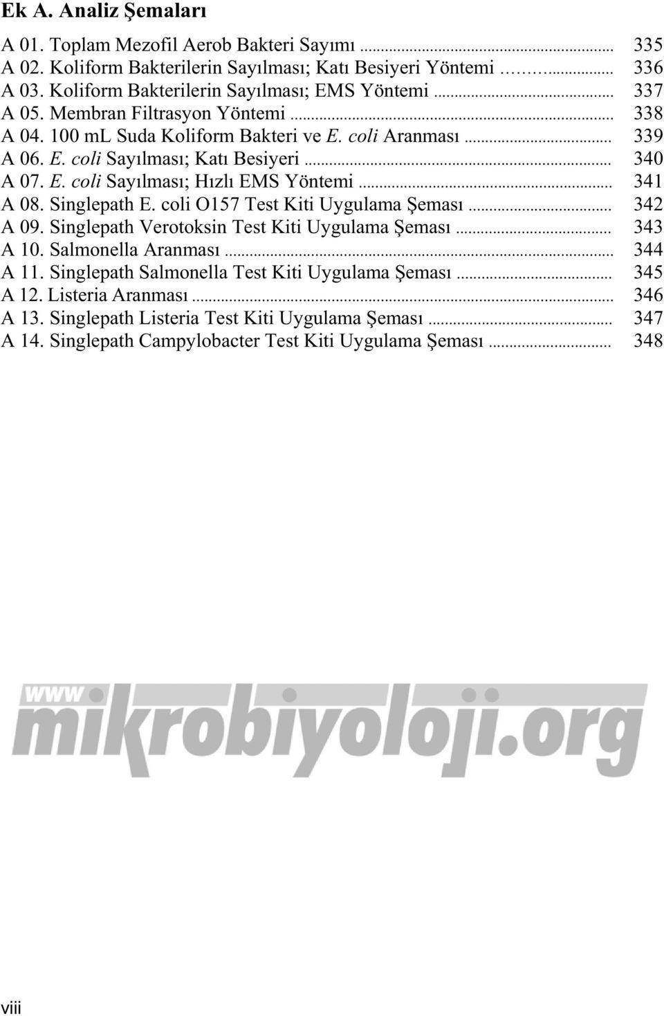 .. 341 A 08. Singlepath E. coli O157 Test Kiti Uygulama emas... 342 A 09. Singlepath Verotoksin Test Kiti Uygulama emas... 343 A 10. Salmonella Aranmas... 344 A 11.