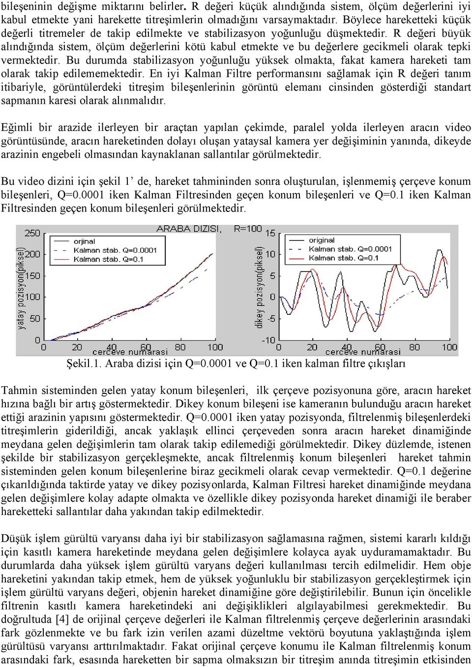 R değeri büyük alıdığıda sistem, ölçüm değerlerii kötü kabul etmekte ve bu değerlere gecikmeli olarak tepki vermektedir.