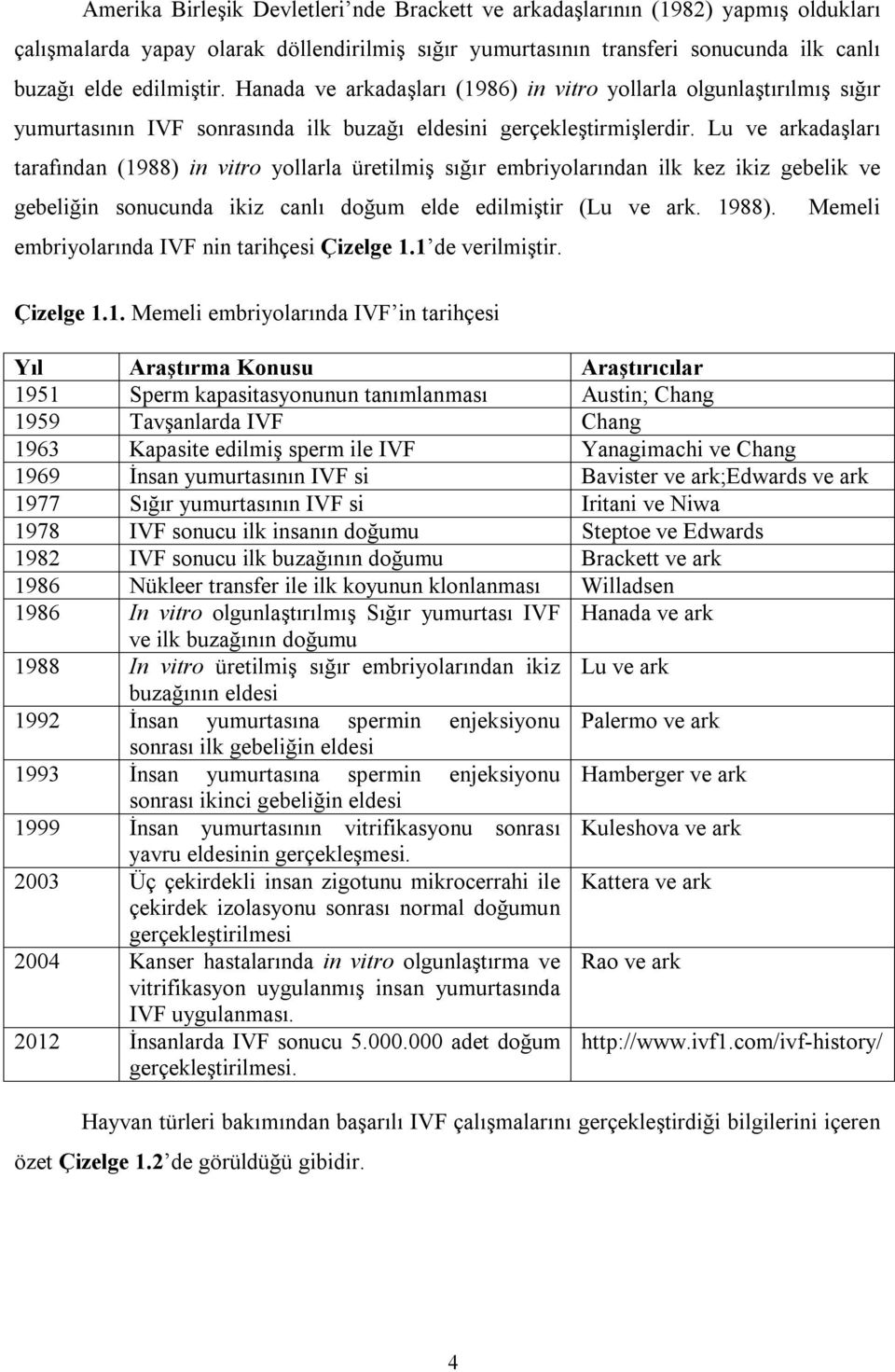 Lu ve arkadaşları tarafından (1988) in vitro yollarla üretilmiş sığır embriyolarından ilk kez ikiz gebelik ve gebeliğin sonucunda ikiz canlı doğum elde edilmiştir (Lu ve ark. 1988).