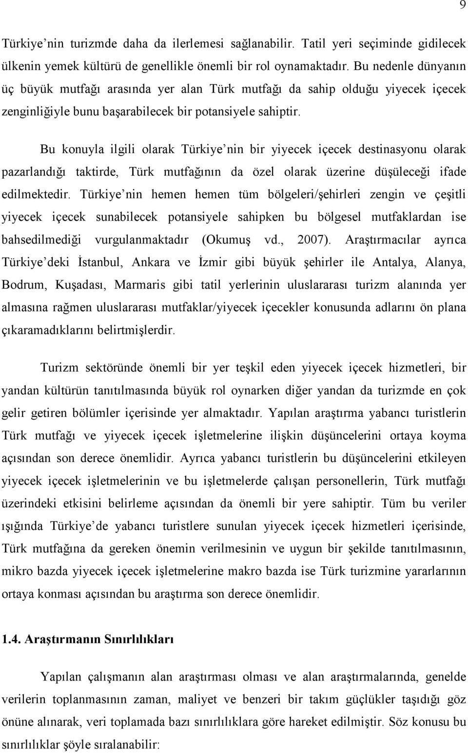 Bu konuyla ilgili olarak Türkiye nin bir yiyecek içecek destinasyonu olarak pazarlandığı taktirde, Türk mutfağının da özel olarak üzerine düşüleceği ifade edilmektedir.