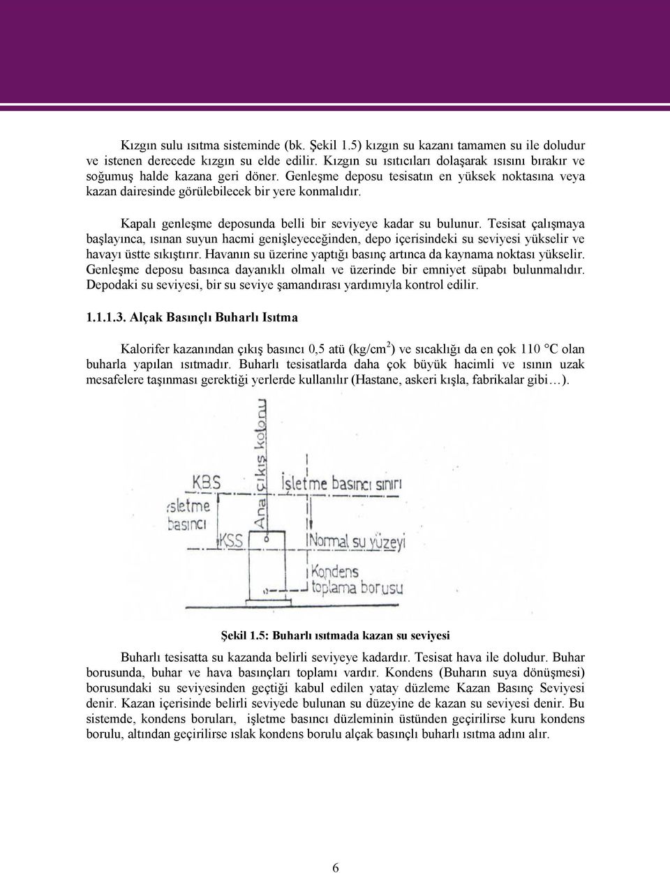 Kapalı genleşme deposunda belli bir seviyeye kadar su bulunur. Tesisat çalışmaya başlayınca, ısınan suyun hacmi genişleyeceğinden, depo içerisindeki su seviyesi yükselir ve havayı üstte sıkıştırır.