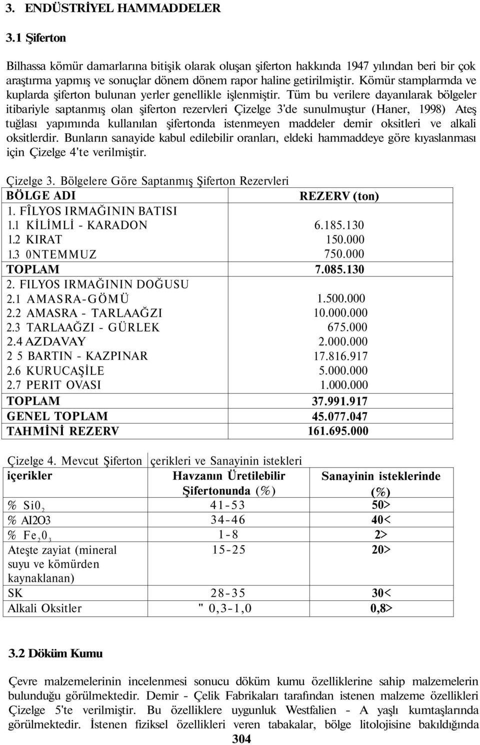 Kömür stamplarmda ve kuplarda şiferton bulunan yerler genellikle işlenmiştir.