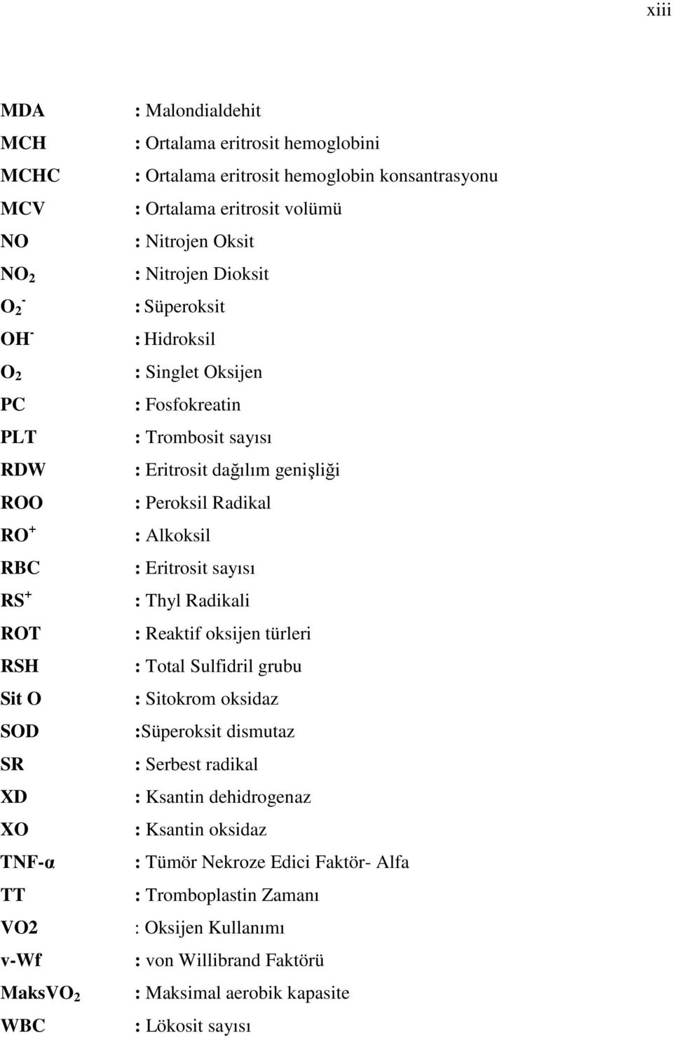 Eritrosit dağılım genişliği : Peroksil Radikal : Alkoksil : Eritrosit sayısı : Thyl Radikali : Reaktif oksijen türleri : Total Sulfidril grubu : Sitokrom oksidaz :Süperoksit dismutaz :