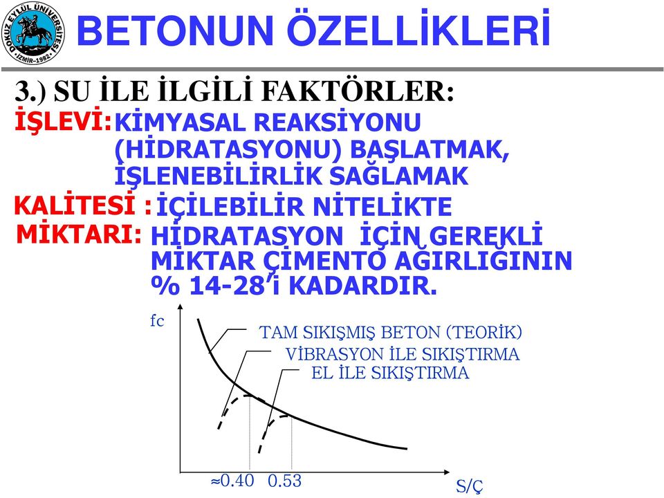 ĐŞLENEBĐLĐRLĐK SAĞLAMAK KALĐTESĐ :ĐÇĐLEBĐLĐR NĐTELĐKTE MĐKTARI: HĐDRATASYON ĐÇĐN