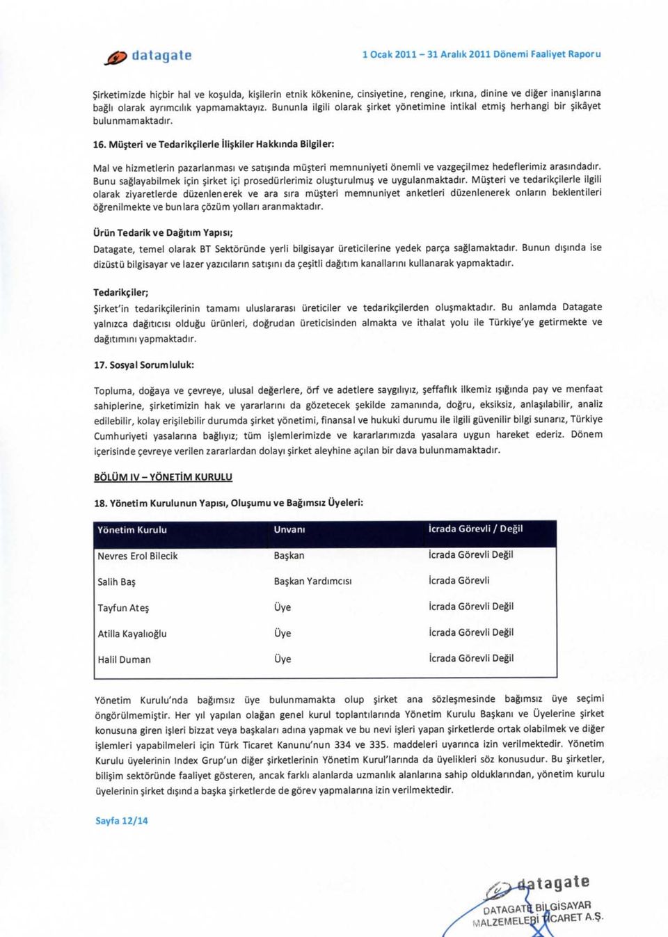 Miijteri ve Tedarikfilerle iliskiler Hakkinda Bilgiler: Mai ve hizmetlerin pazarlanmasi ve satismda muster! memnuniyeti onemli ve vazgecilmez hedeflerimiz arasindadir.