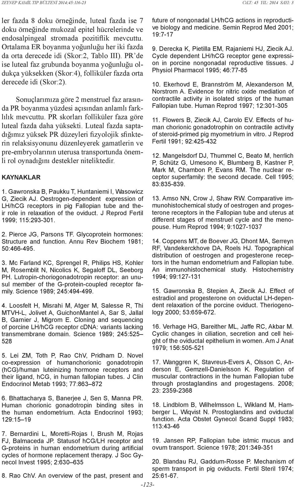 PR de ise luteal faz grubunda boyanma yoğunluğu oldukça yüksekken (Skor:4), folliküler fazda orta derecede idi (Skor:2).