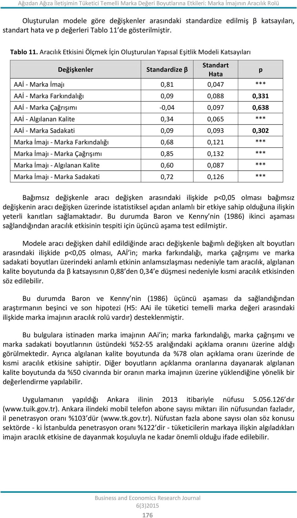 de gösterilmiştir. Tablo 11.