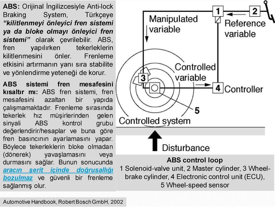 ABS sistemi fren mesafesini kısaltır mı: ABS fren sistemi, fren mesafesini azaltan bir yapıda çalışmamaktadır.