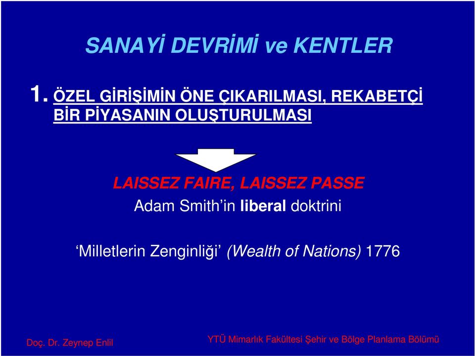 PİYASANIN OLUŞTURULMASI LAISSEZ FAIRE, LAISSEZ