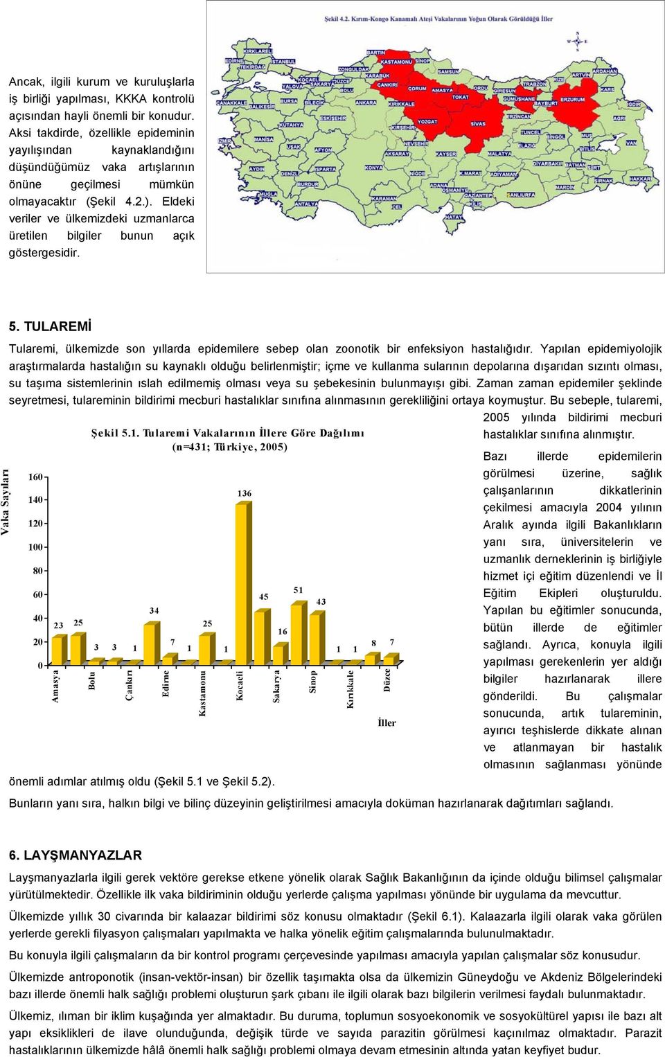 Eldeki veriler ve ülkemizdeki uzmanlarca üretilen bilgiler bunun açık göstergesidir. 5. TULAREMİ Tularemi, ülkemizde son yıllarda epidemilere sebep olan zoonotik bir enfeksiyon hastalığıdır.