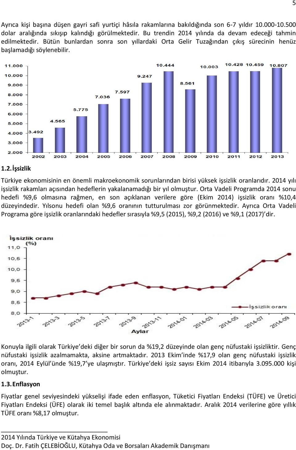 2014 yılı işsizlik rakamları açısından hedeflerin yakalanamadığı bir yıl olmuştur.