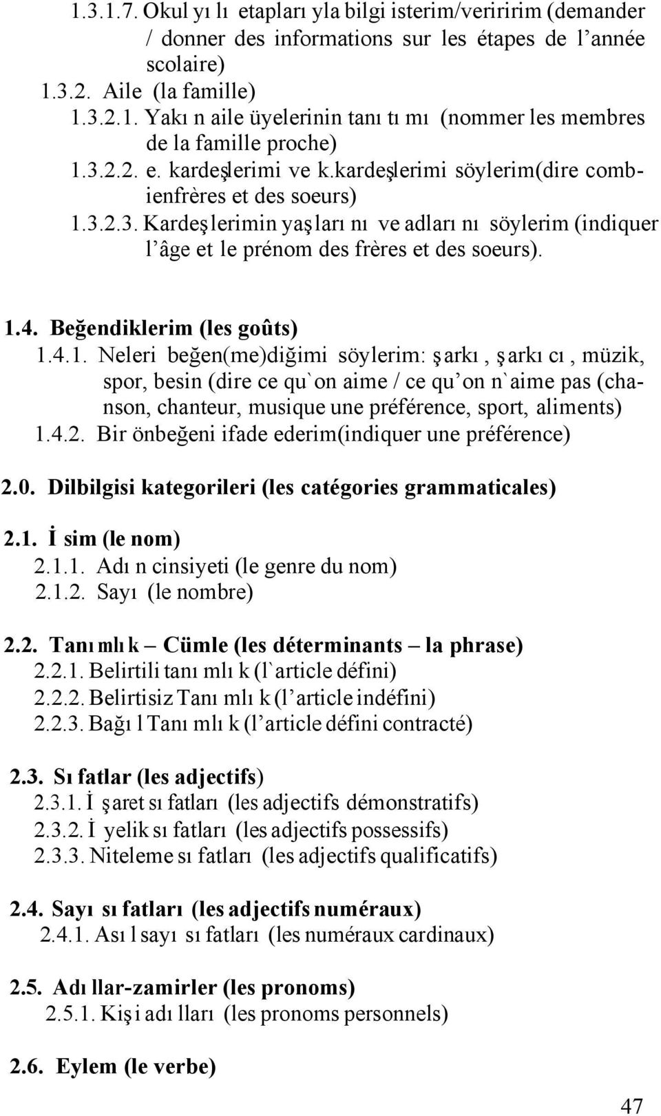 Beğendiklerim (les goûts) 1.