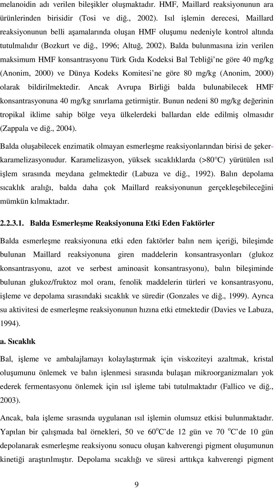 Balda bulunmasına izin verilen maksimum HMF konsantrasyonu Türk Gıda Kodeksi Bal Tebliği ne göre 40 mg/kg (nonim, 2000) ve Dünya Kodeks Komitesi ne göre 80 mg/kg (nonim, 2000) olarak bildirilmektedir.