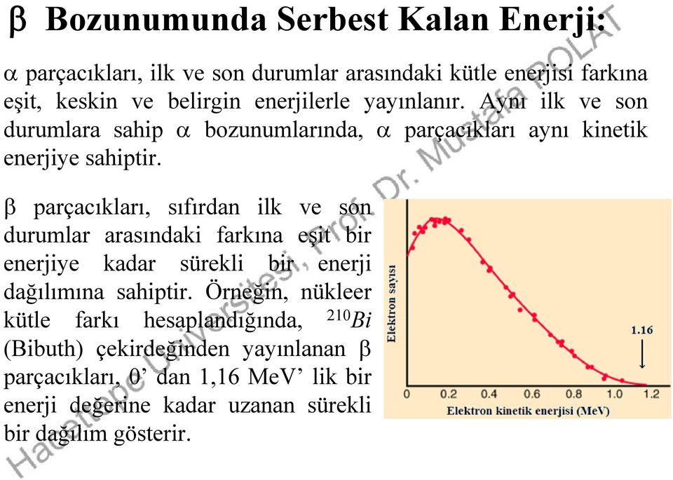 parçacıkları, sıfırdan ilk v son durumlar arasındaki farkına şit bir nrjiy kadar sürkli bir nrji dağılımına sahiptir.