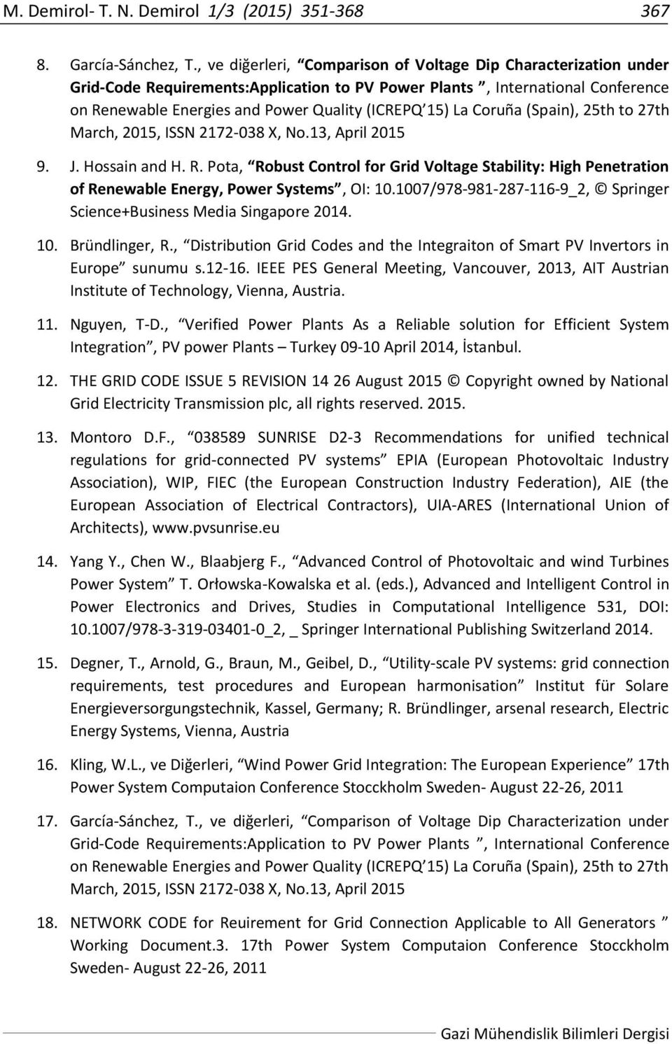 Coruña (Spain), 25th to 27th March, 2015, ISSN 2172-038 X, No.13, April 2015 9. J. Hossain and H. R.