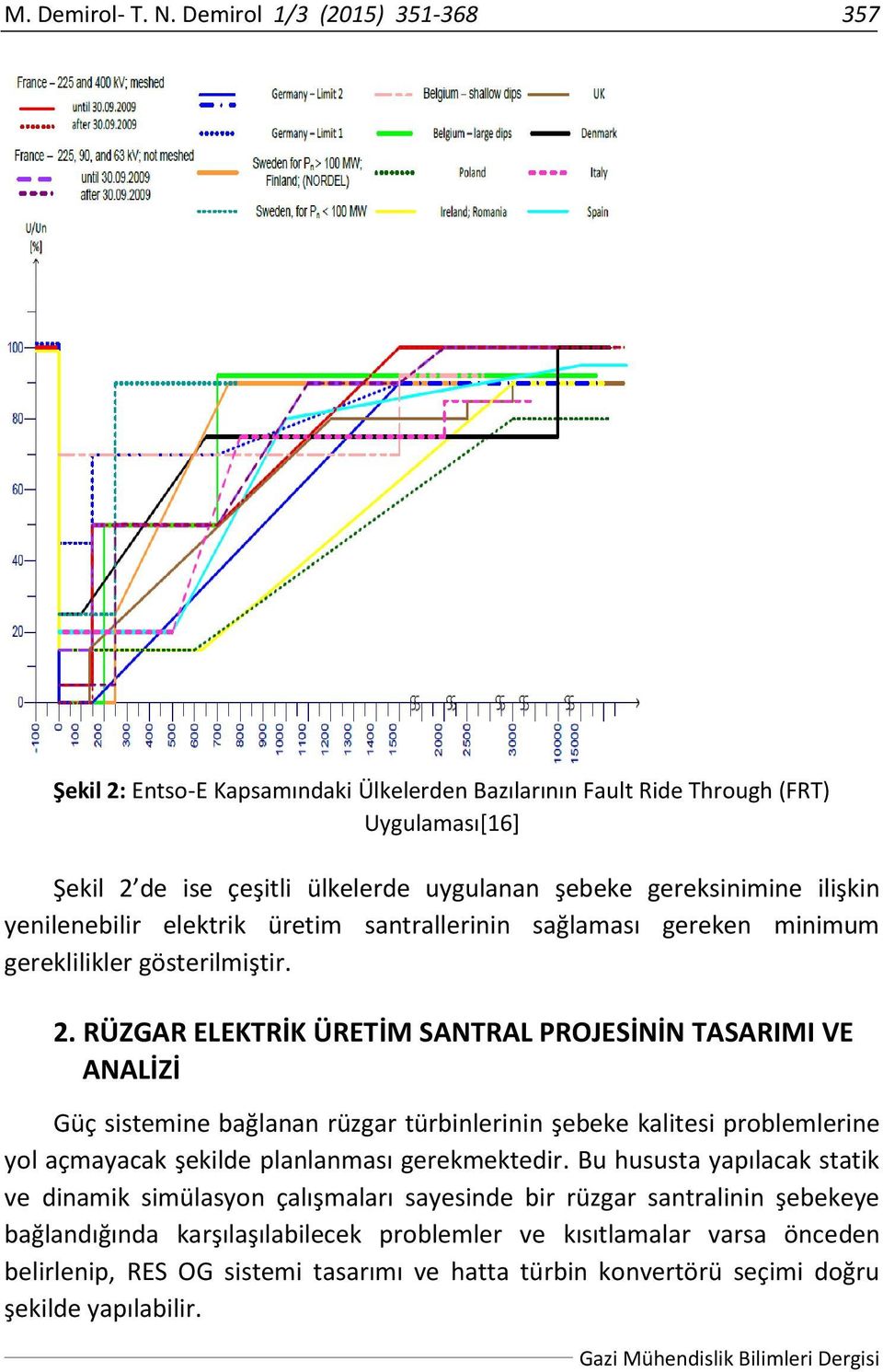 yenilenebilir elektrik üretim santrallerinin sağlaması gereken minimum gereklilikler gösterilmiştir. 2.