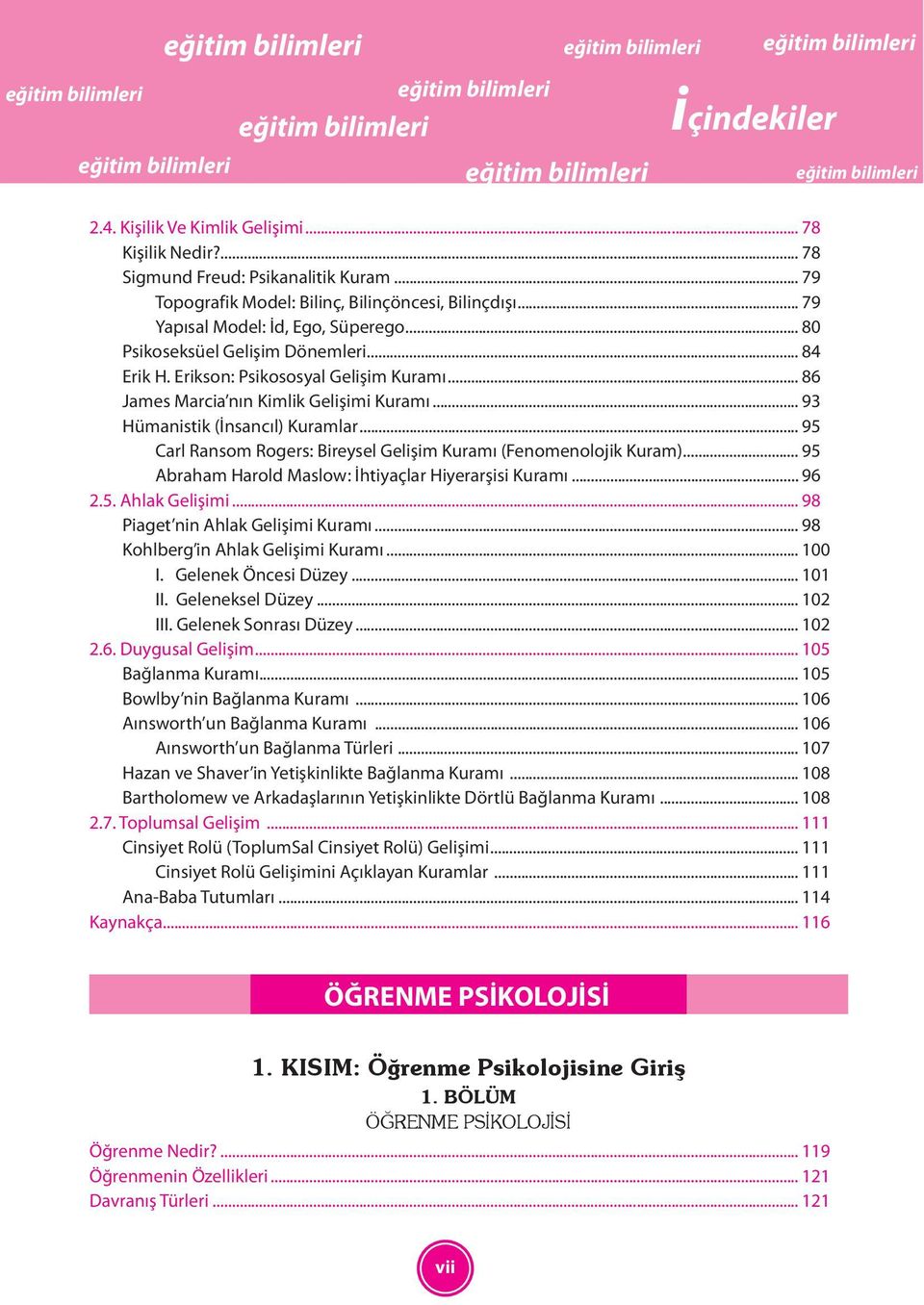 .. 95 Carl Ransom Rogers: Bireysel Gelişim Kuramı (Fenomenolojik Kuram)... 95 Abraham Harold Maslow: İhtiyaçlar Hiyerarşisi Kuramı... 96 2.5. Ahlak Gelişimi... 98 Piaget nin Ahlak Gelişimi Kuramı.