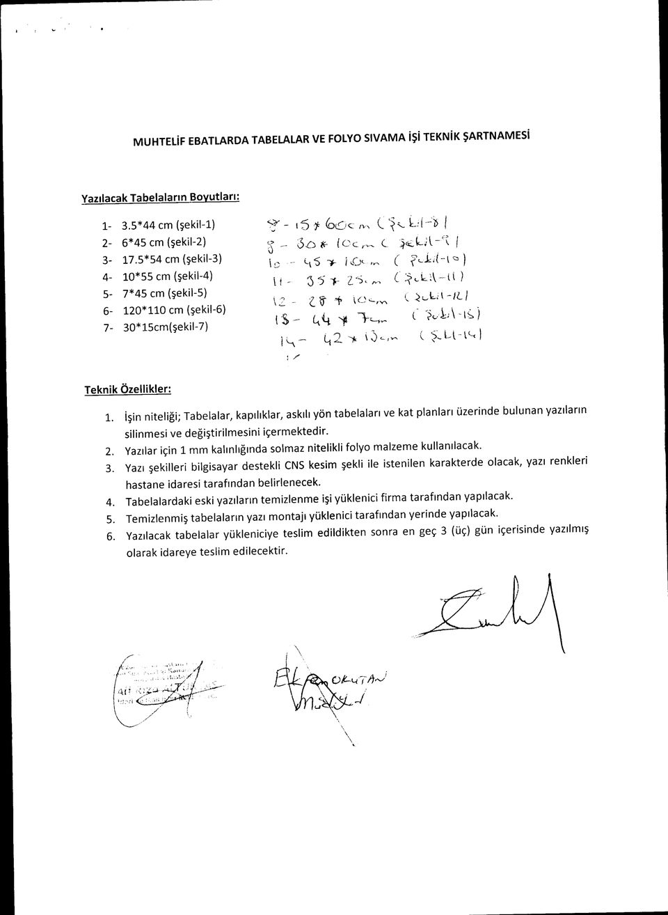 ğ 5A " ßi N- (12 x,... ıgwt {\\S`,Lt~t(1) 1 / _. Teknik Özeiker: 1. İşin niteiği; Tabeaar, kapııkar, askıı yön tabeaarı ve kat panarı üzerinde buunan yazıarın siinmesi ve değiştirimesini içermektedir.