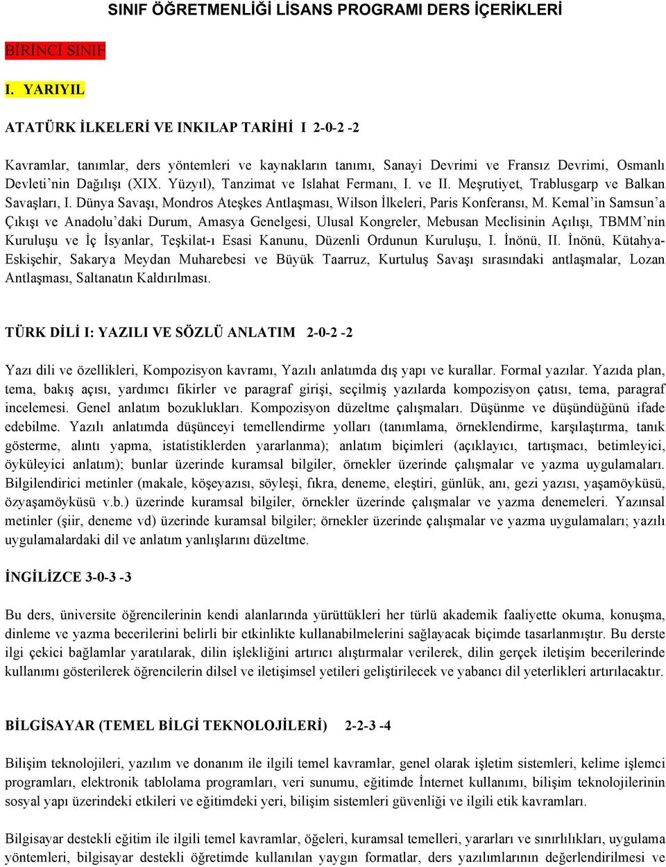 Yüzyıl), Tanzimat ve Islahat Fermanı, I. ve II. Meşrutiyet, Trablusgarp ve Balkan Savaşları, I. Dünya Savaşı, Mondros Ateşkes Antlaşması, Wilson İlkeleri, Paris Konferansı, M.