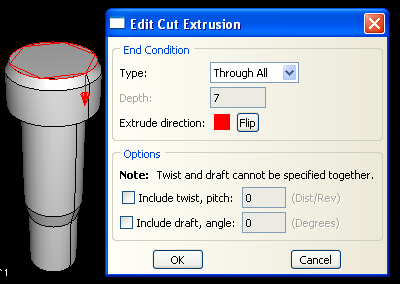 Shape Cut Extrude yolunu izleyin.