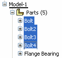 Bu adımda Bolt isimli parçanın 3 tane kopyasını yaratacağız Model ağacında Bolt isimli parçanın üstüne gelerek sağ tuşa basın ve copy i seçin.