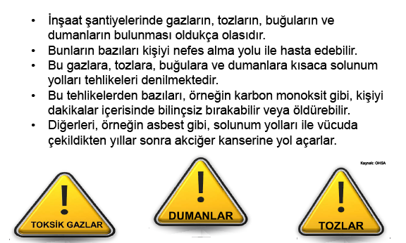 İşçilerin sağlığı yönünden gerekli hallerde havalandırma sistemindeki herhangi bir arızayı bildiren sistem bulunacaktır. 6. Özel riskler.