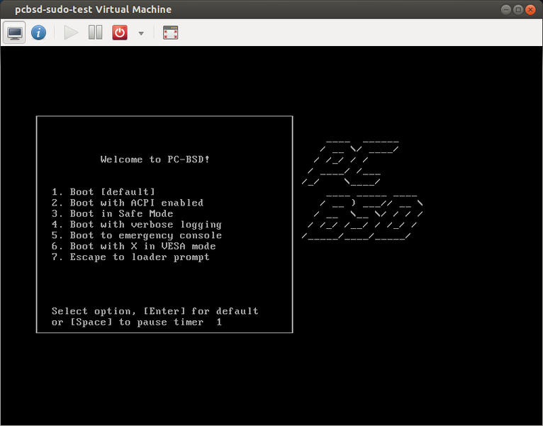 Eğer her şey yolunda gittiyse bizi aşağıdaki gibi PC-BSD iso sundan açtığı bir konsol ekranı karşılayacak. PC- BSD kurulumuna burada değinmeyeceğiz.