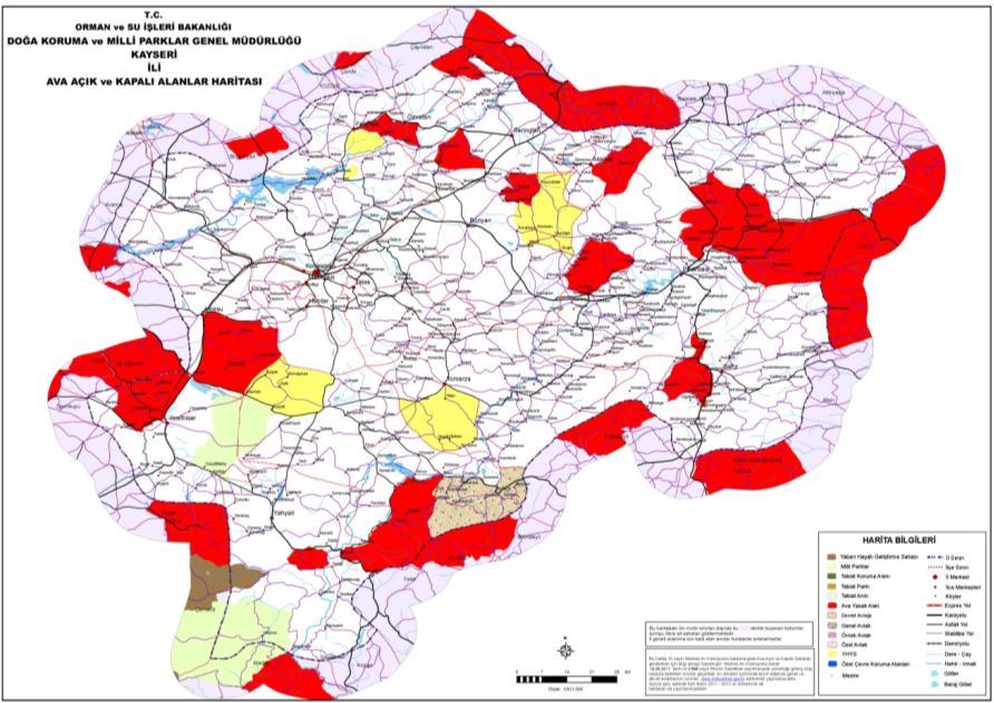 Ulusal yasalarla koruma altına alınan bu alanların bir bölümü, RES sahasının içinde bulunduğu Yahyalı ilçesi sınırları içerisinde kalmakta ise de, proje alanına olan uzaklığı nedeniyle herhangi bir