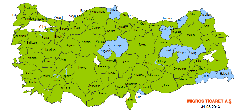 2013 ve Orta Vade İçin Beklentiler. Satışlar: Çift haneli satış artışı Brüt Kar: Tüm yıl için % 25,5 % 26,0 brüt kar marjı beklenti aralığı.