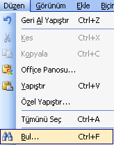 Yazının görünmesi istenilen yer tıklatılır ve aynı menüde yer alan yapıştır seçeneği seçilir. Böylelikte metnin kendisi istenilen yere taşınmış olur. 2.3.