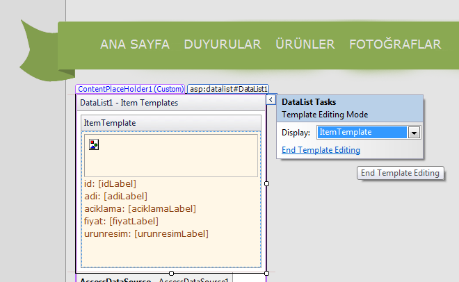 urunresim urunresim klasörü bunun içinde resimler var, veri tabanında yazıyor, dün yapmıştık. Resimler büyük bunların genişliğini değiştirelim.