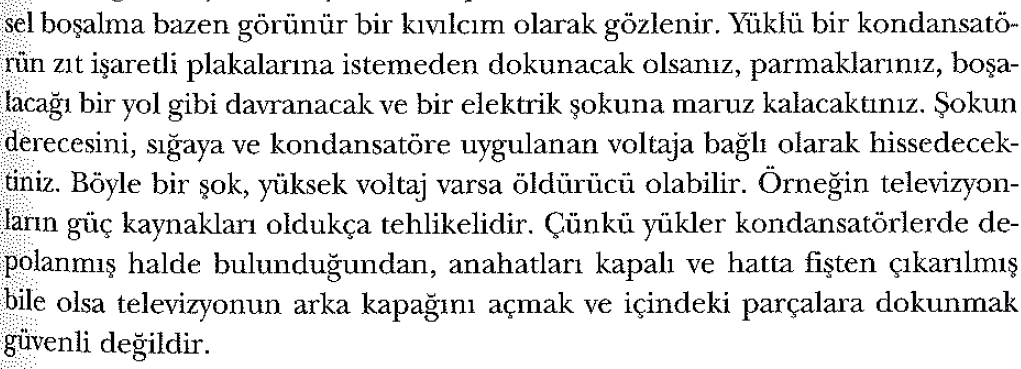 Hemen hemen elektronik cihazlarla uğraşan bir çok kimse bir kondansatörün